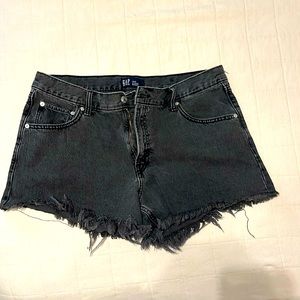 Gap black denim cut-off shorts